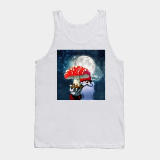 Amanita Muscaria the Red Mushroom with White Spots is Santa Claus's High Flying Reindeer Tank Top